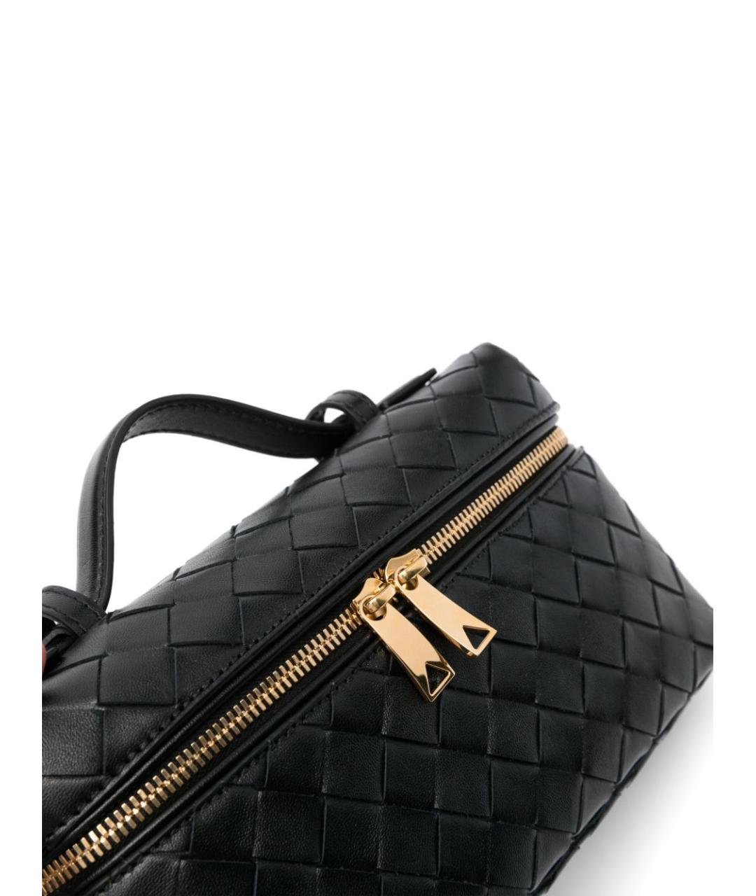 BOTTEGA VENETA Черная кожаная сумка через плечо, фото 4