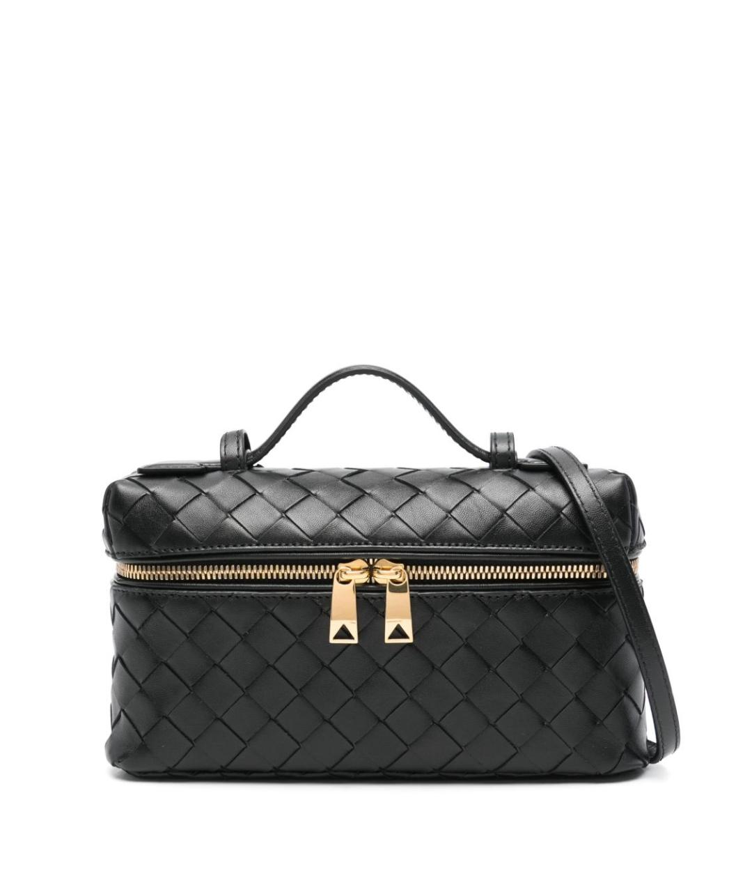BOTTEGA VENETA Черная кожаная сумка через плечо, фото 1