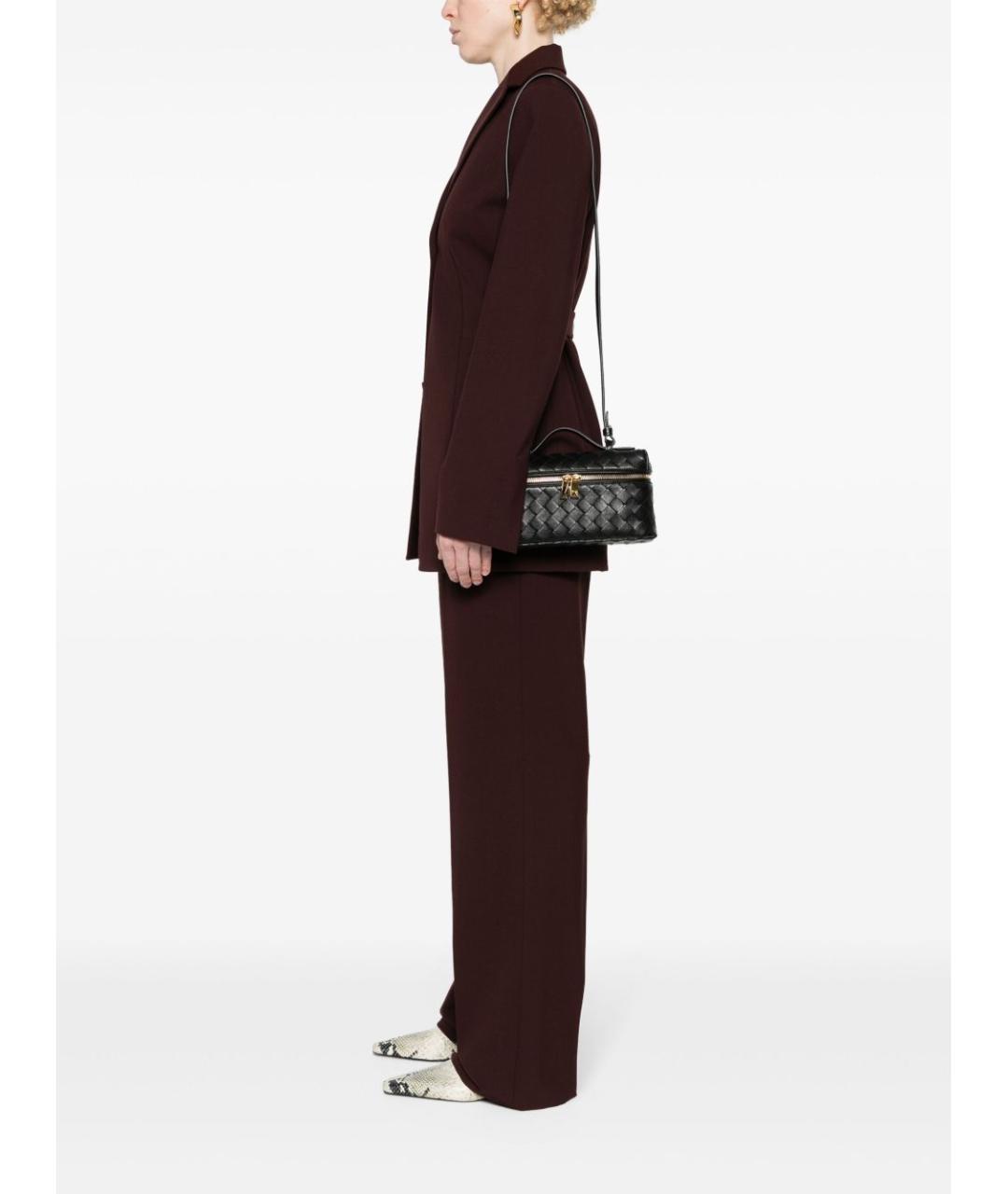 BOTTEGA VENETA Черная кожаная сумка через плечо, фото 5