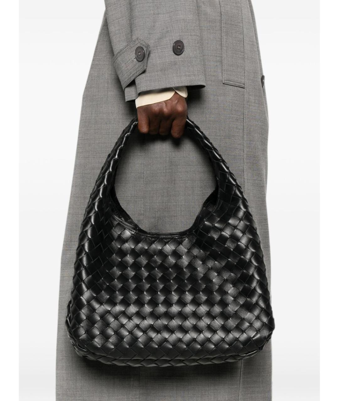 BOTTEGA VENETA Черная кожаная сумка с короткими ручками, фото 3
