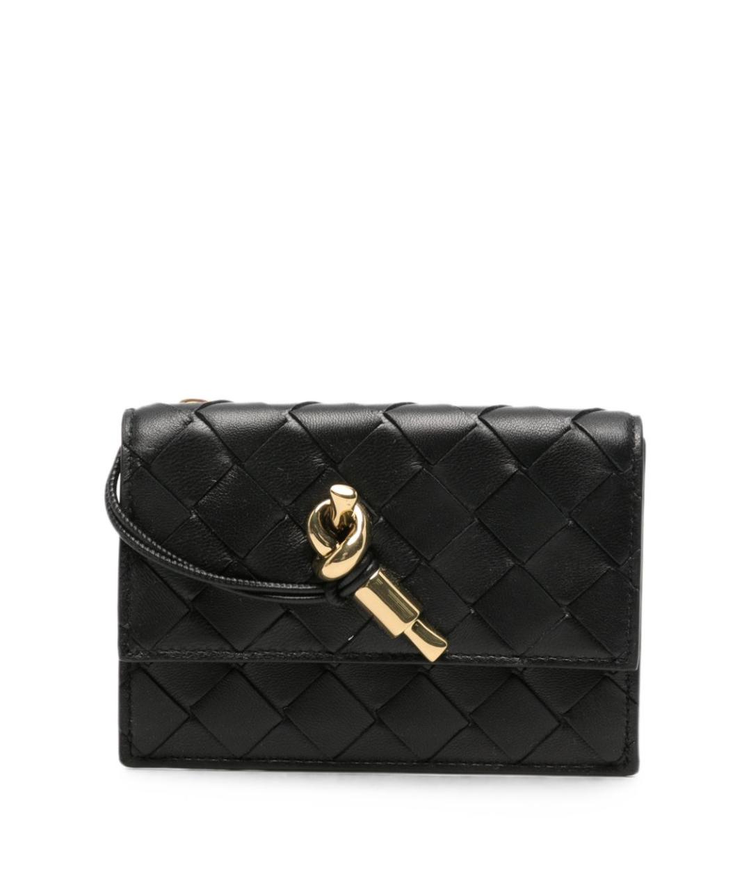BOTTEGA VENETA Черный кожаный кошелек, фото 1