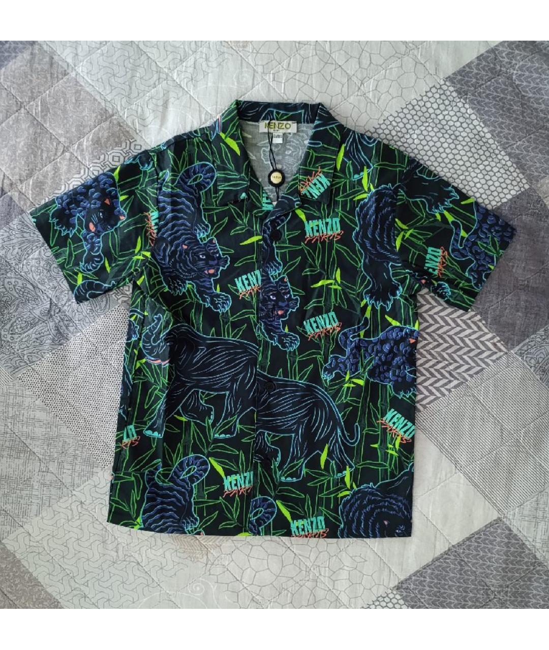 KENZO Зеленая хлопковая детская рубашка, фото 4