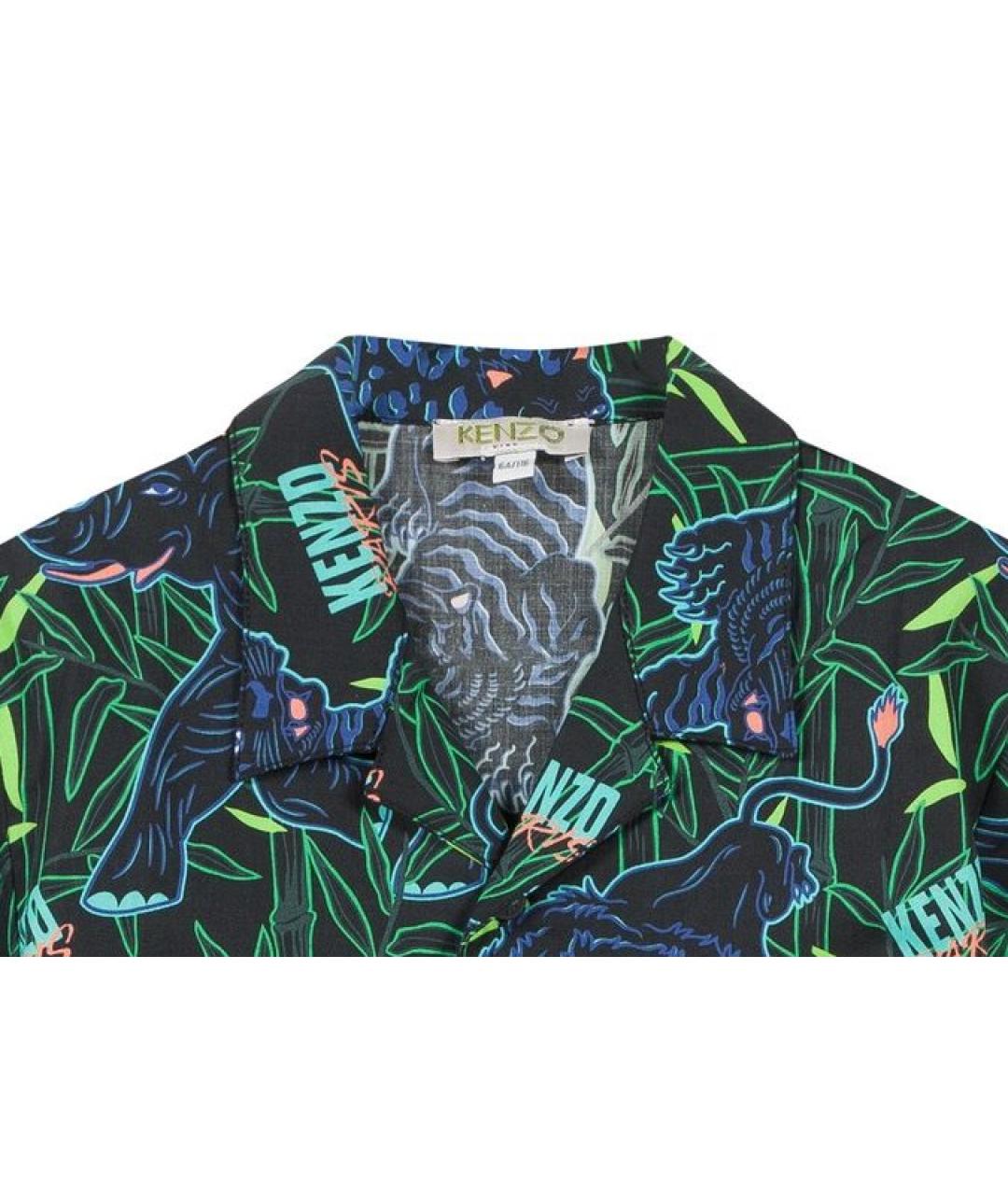 KENZO Зеленая хлопковая детская рубашка, фото 3