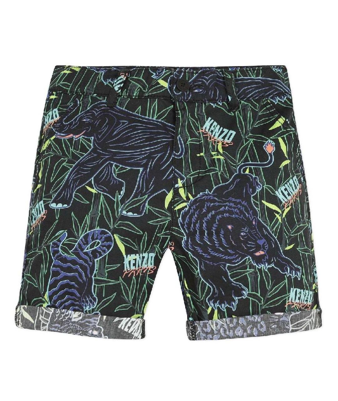 KENZO Зеленые хлопковые детские шорты, фото 1