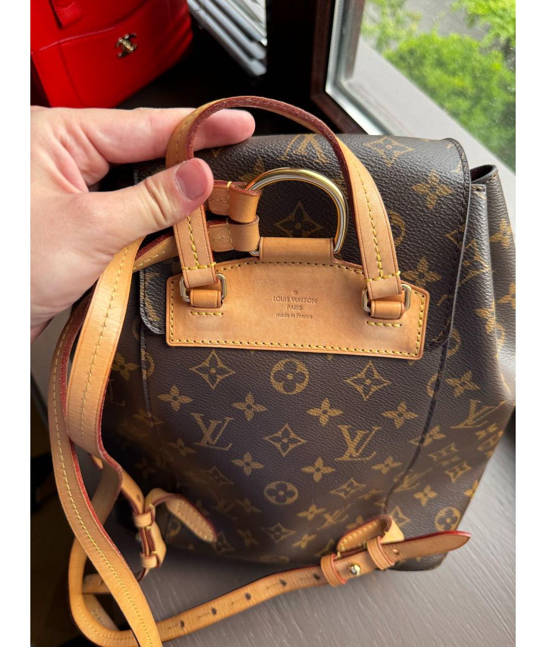 LOUIS VUITTON Коричневый кожаный рюкзак, фото 3