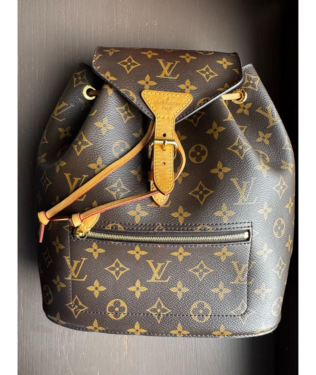 LOUIS VUITTON Коричневый кожаный рюкзак, фото 7