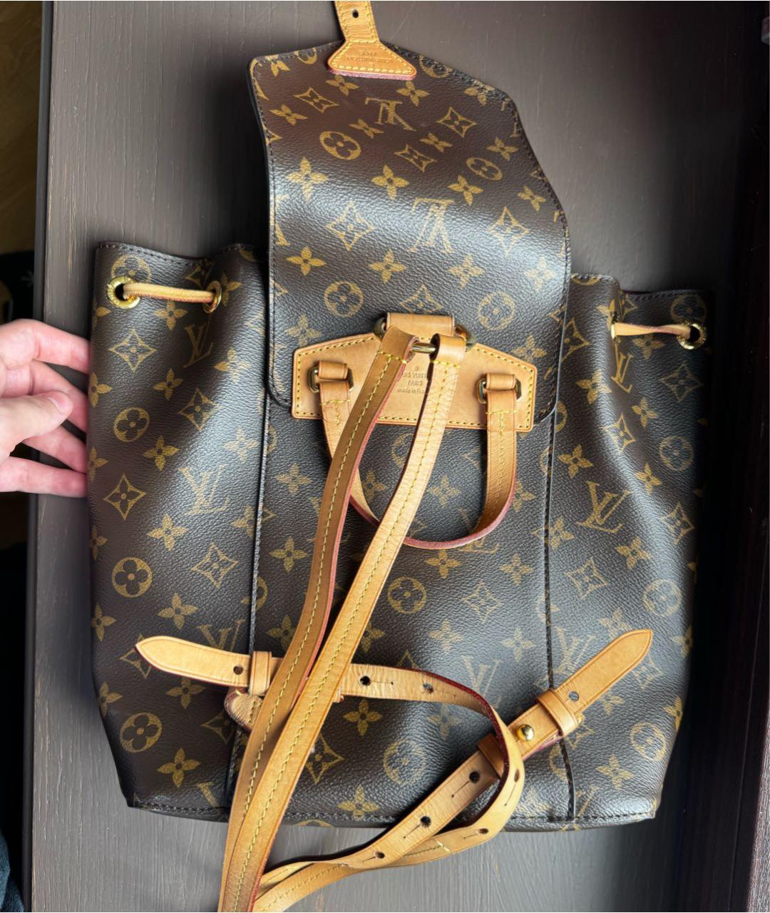 LOUIS VUITTON Коричневый кожаный рюкзак, фото 2