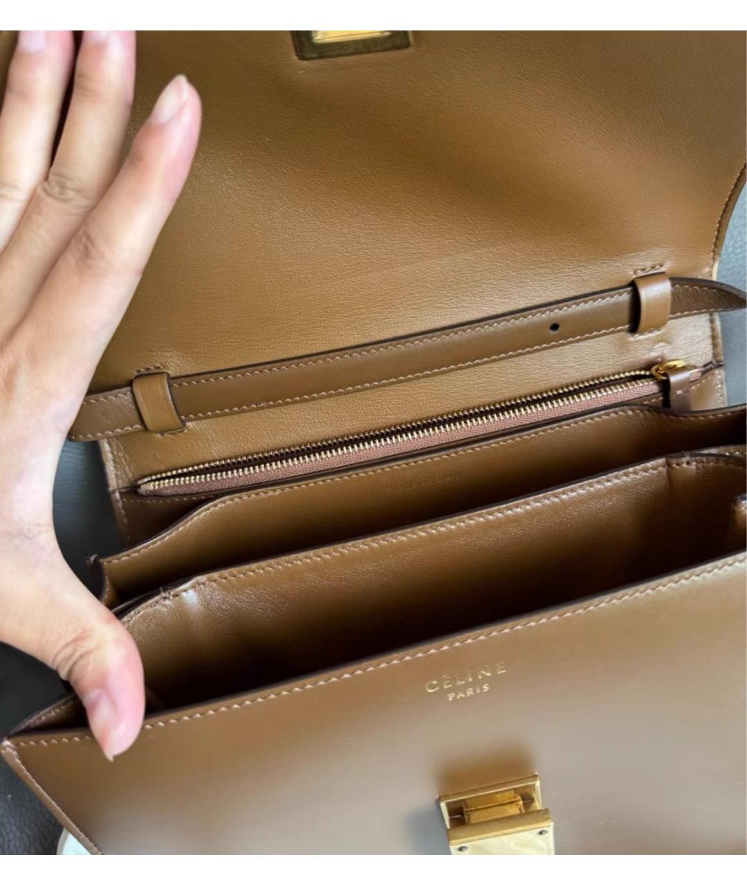 CELINE Коричневая кожаная сумка через плечо, фото 2
