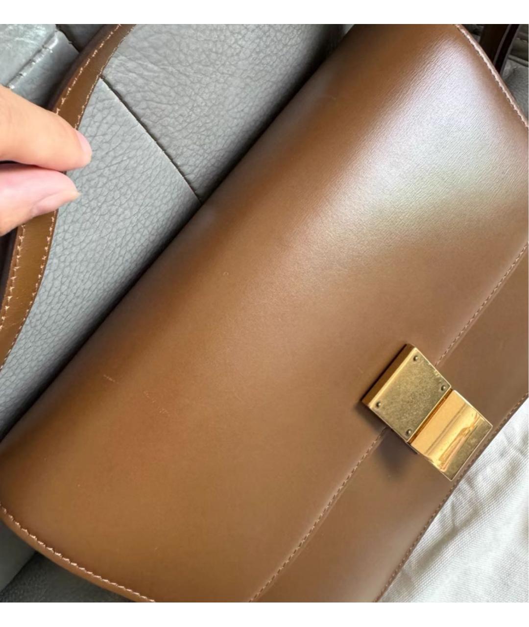 CELINE Коричневая кожаная сумка через плечо, фото 5
