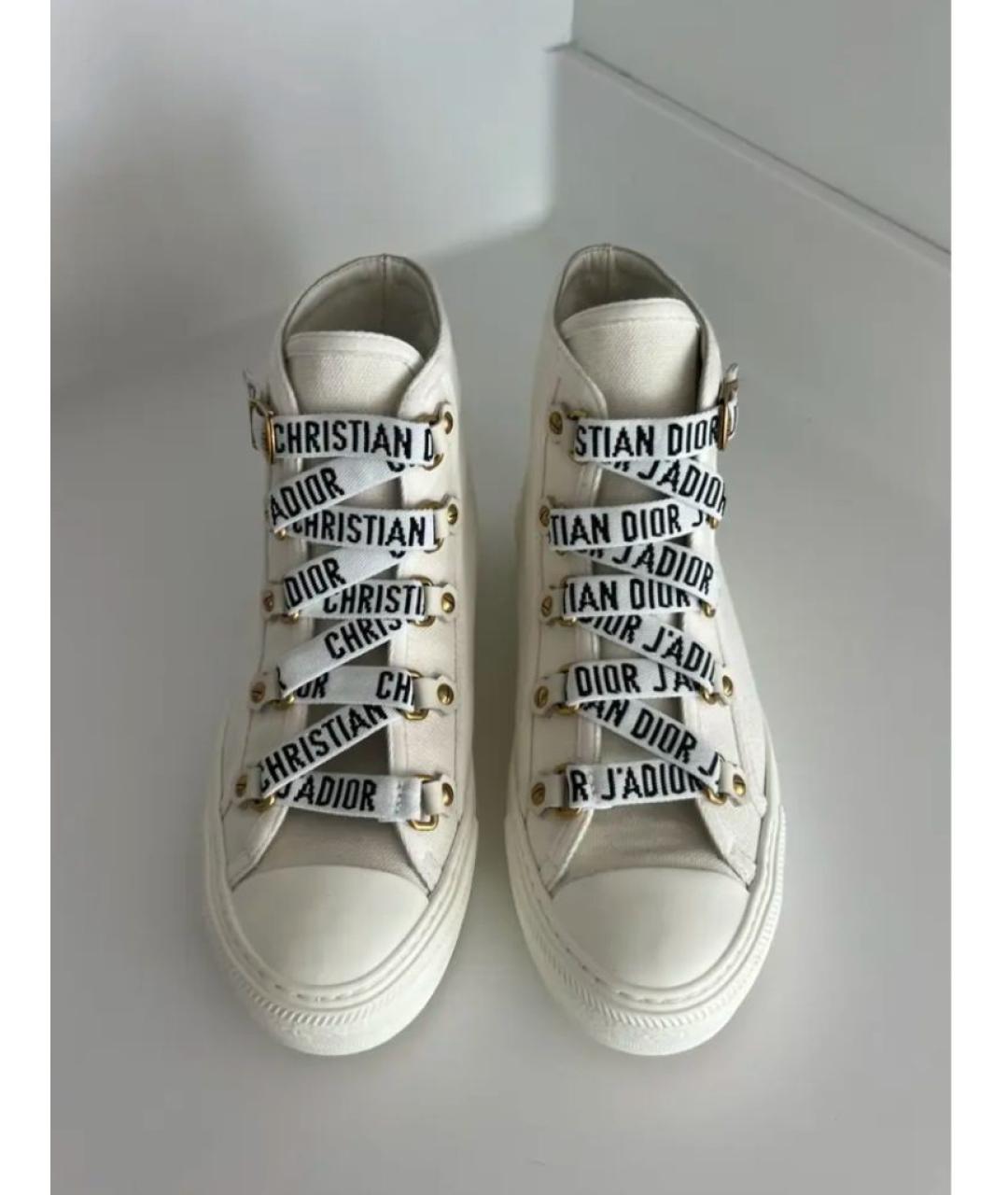 CHRISTIAN DIOR Белые текстильные кеды, фото 2