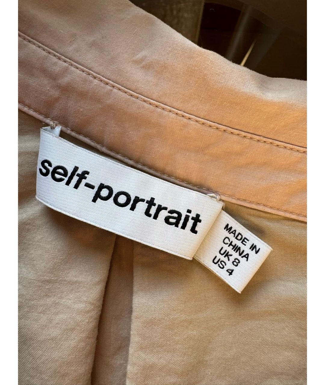 SELF-PORTRAIT Бежевое хлопковое повседневное платье, фото 5
