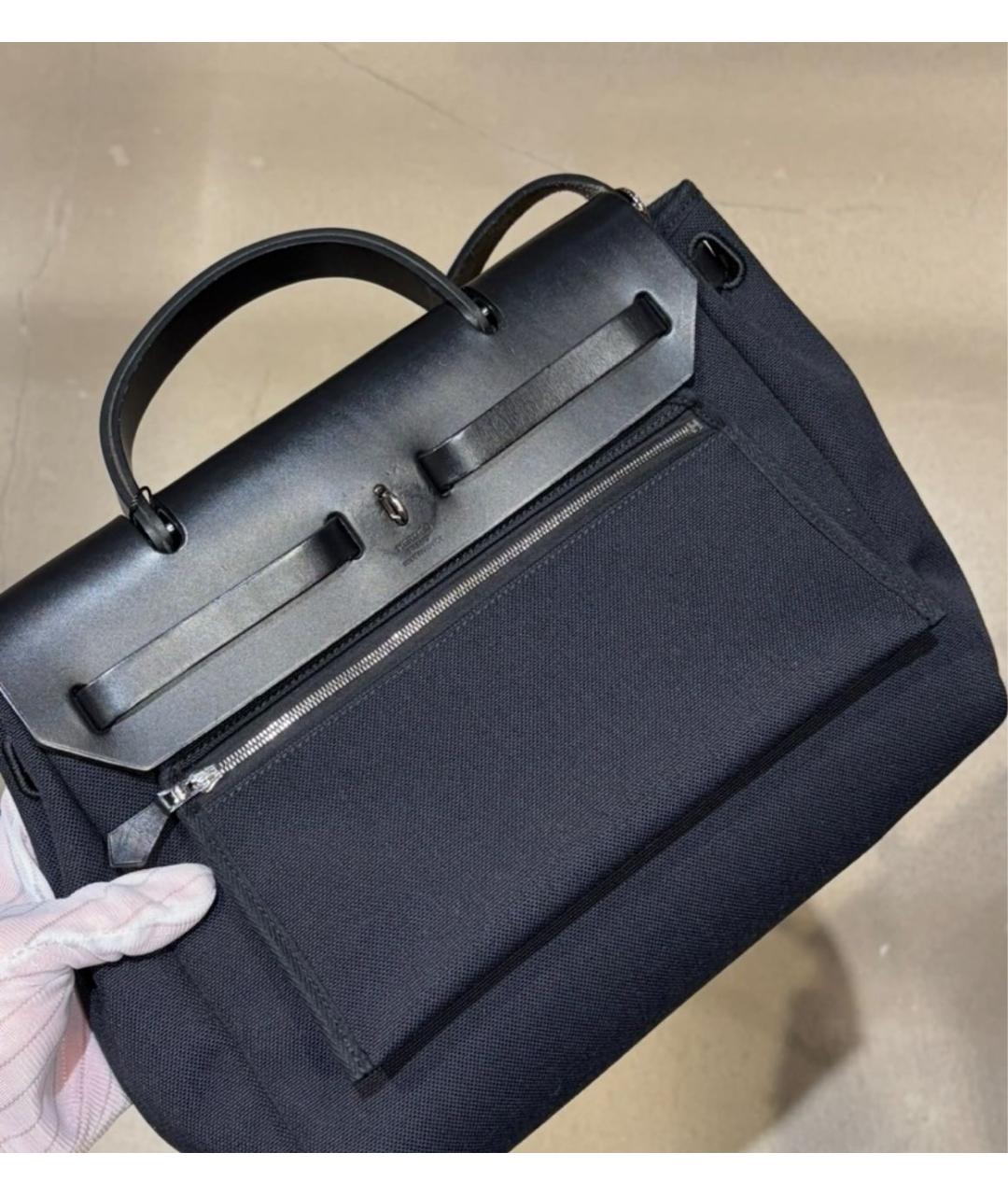 HERMES Черная тканевая сумка через плечо, фото 5