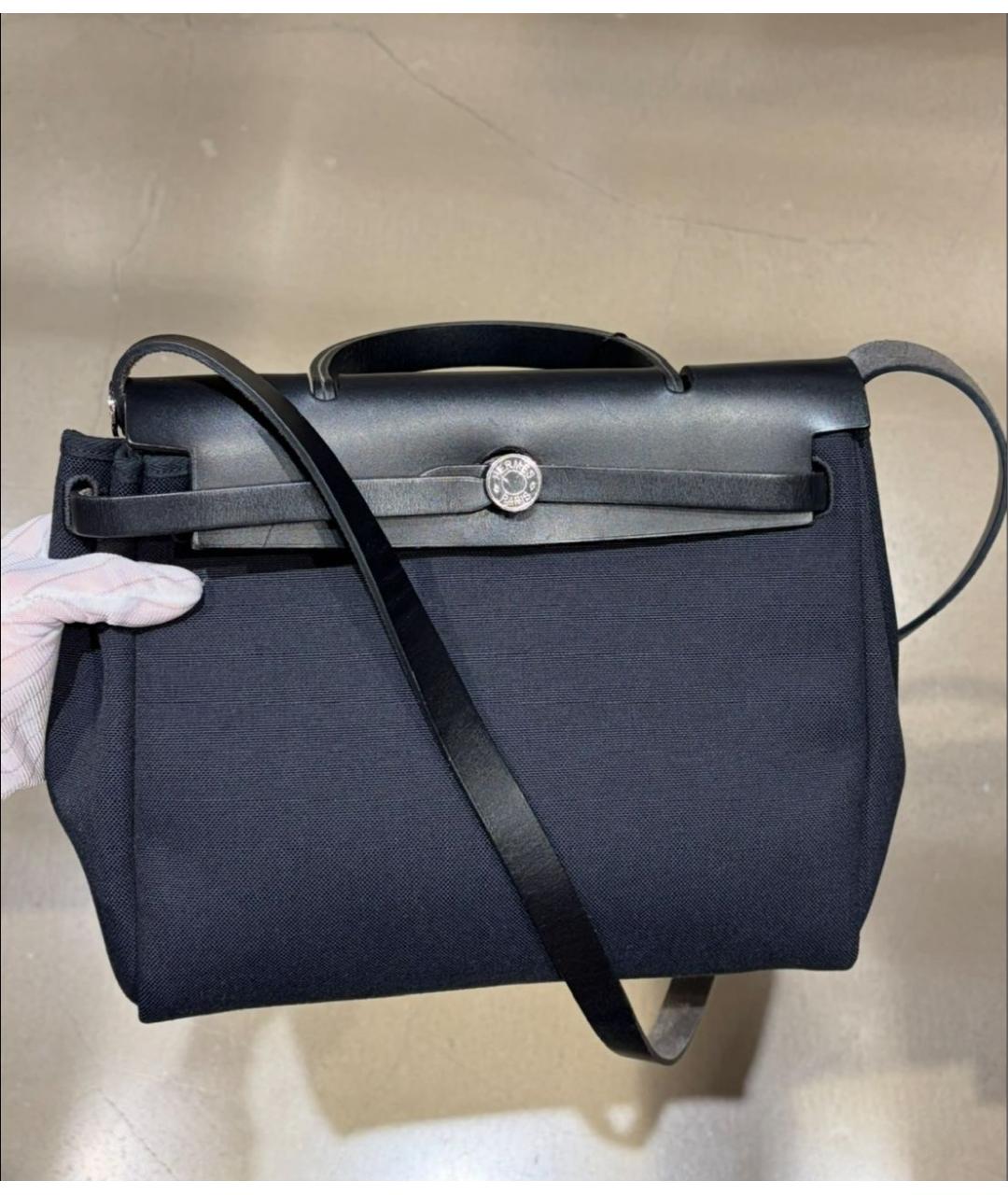 HERMES Черная тканевая сумка через плечо, фото 2