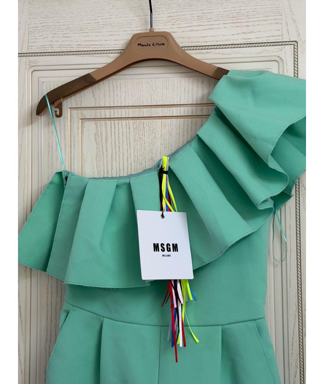 MSGM Бирюзовый полиэстеровый комбинезон, фото 4