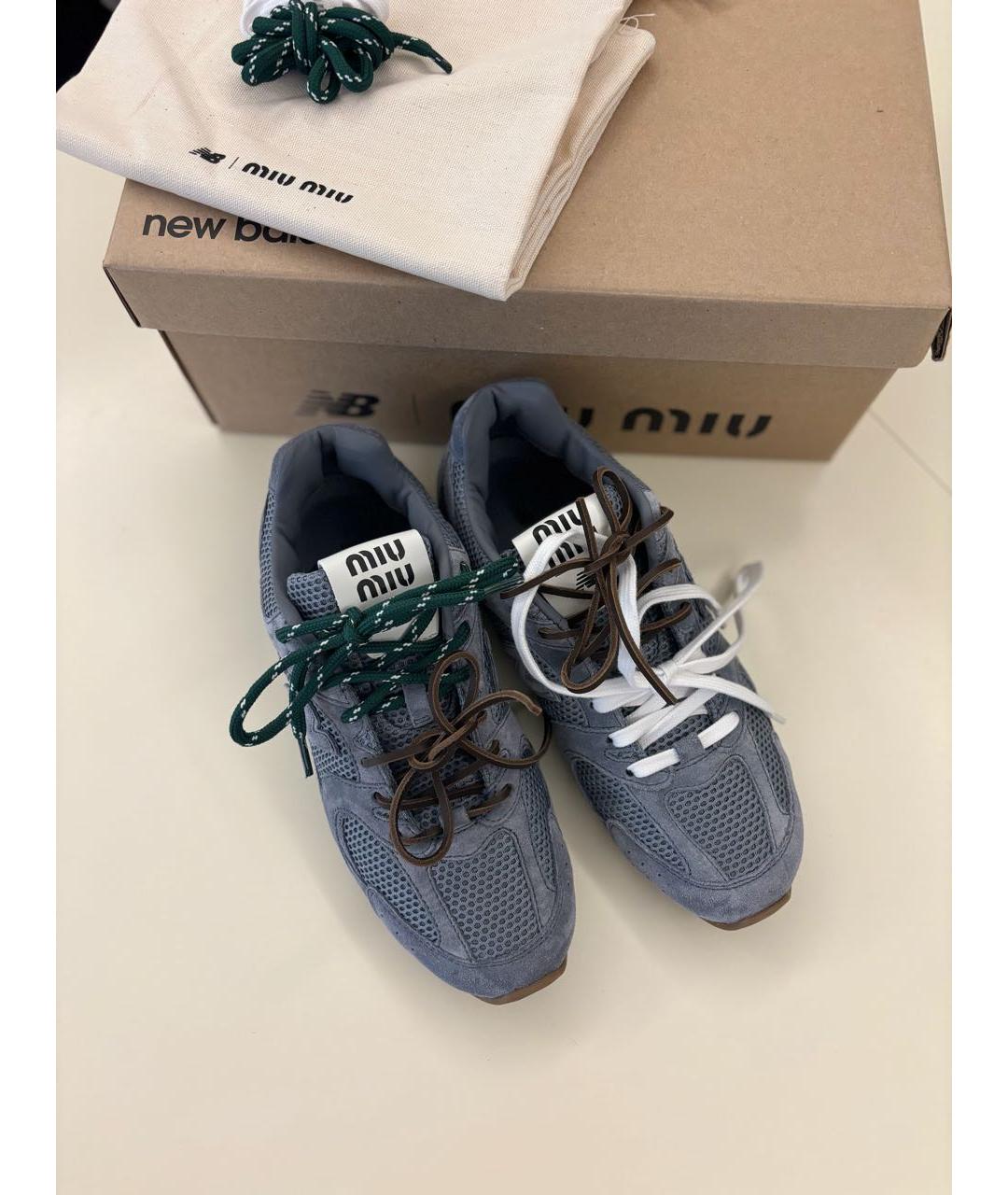 MIU MIU Голубые замшевые кеды, фото 8