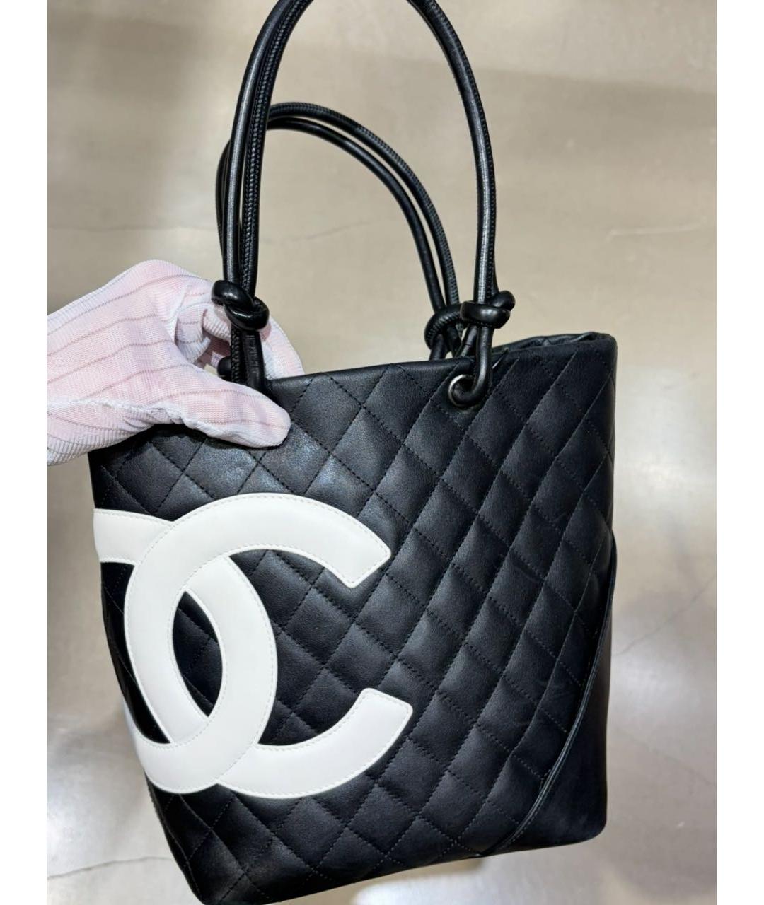 CHANEL Черная кожаная сумка тоут, фото 2