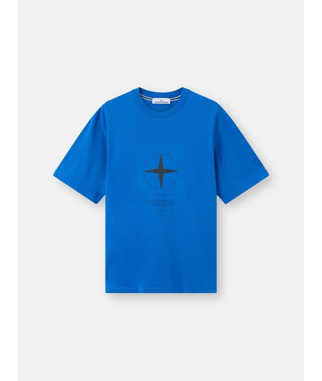 STONE ISLAND Синяя хлопковая футболка, фото 9