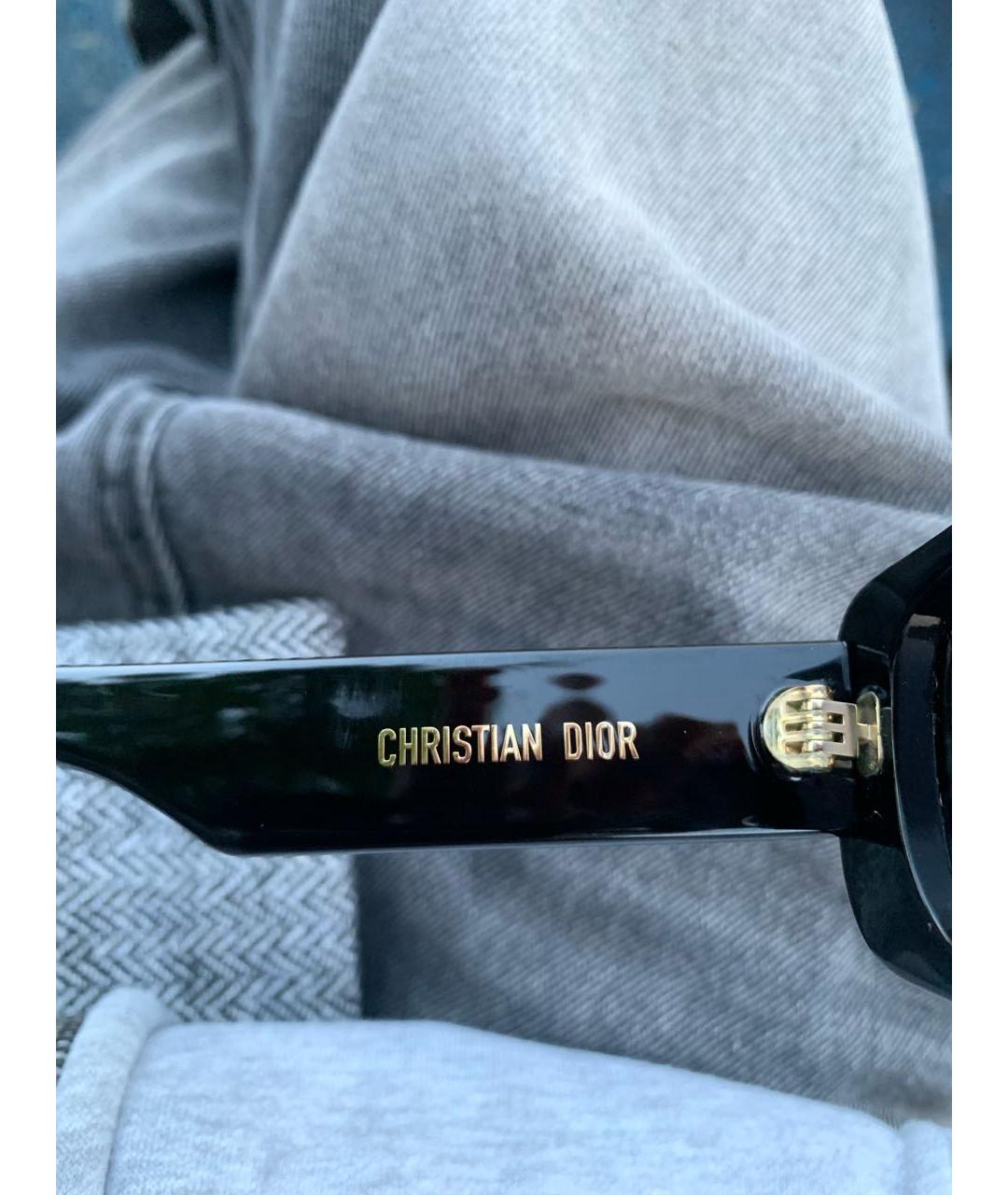 CHRISTIAN DIOR Черные пластиковые солнцезащитные очки, фото 4