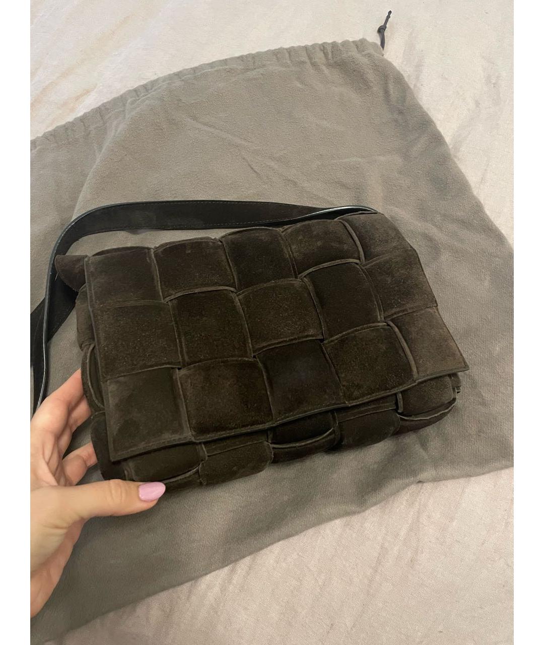 BOTTEGA VENETA Коричневая замшевая сумка через плечо, фото 4