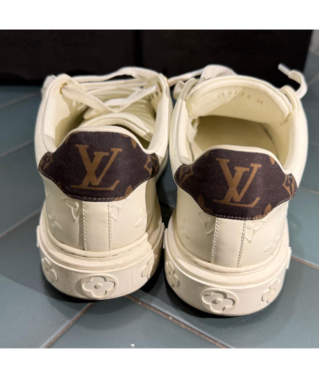 LOUIS VUITTON Белые кожаные кроссовки, фото 4