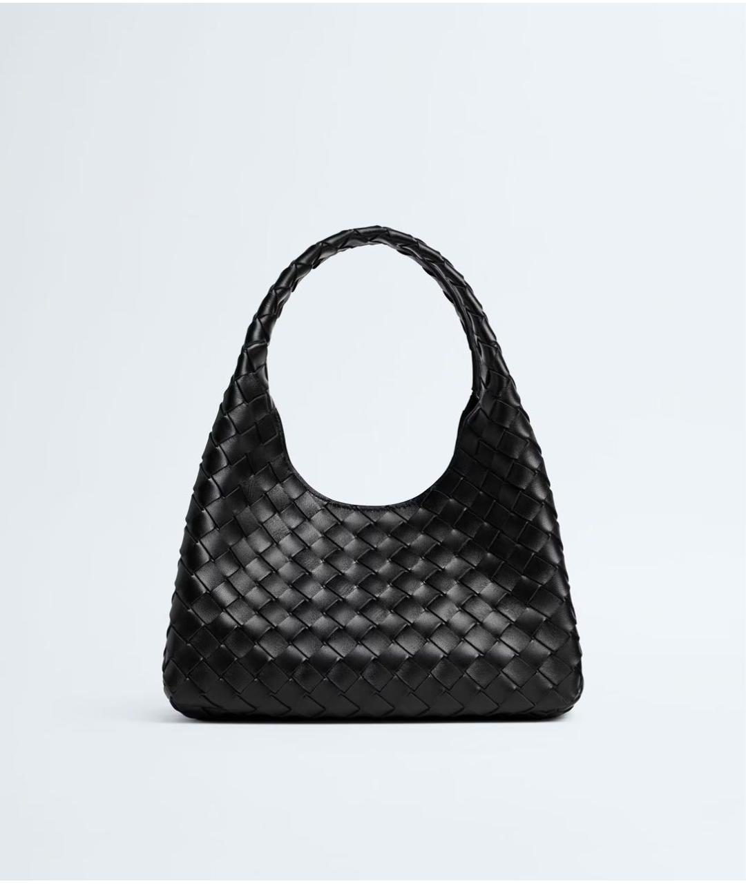 BOTTEGA VENETA Черная кожаная сумка с короткими ручками, фото 9