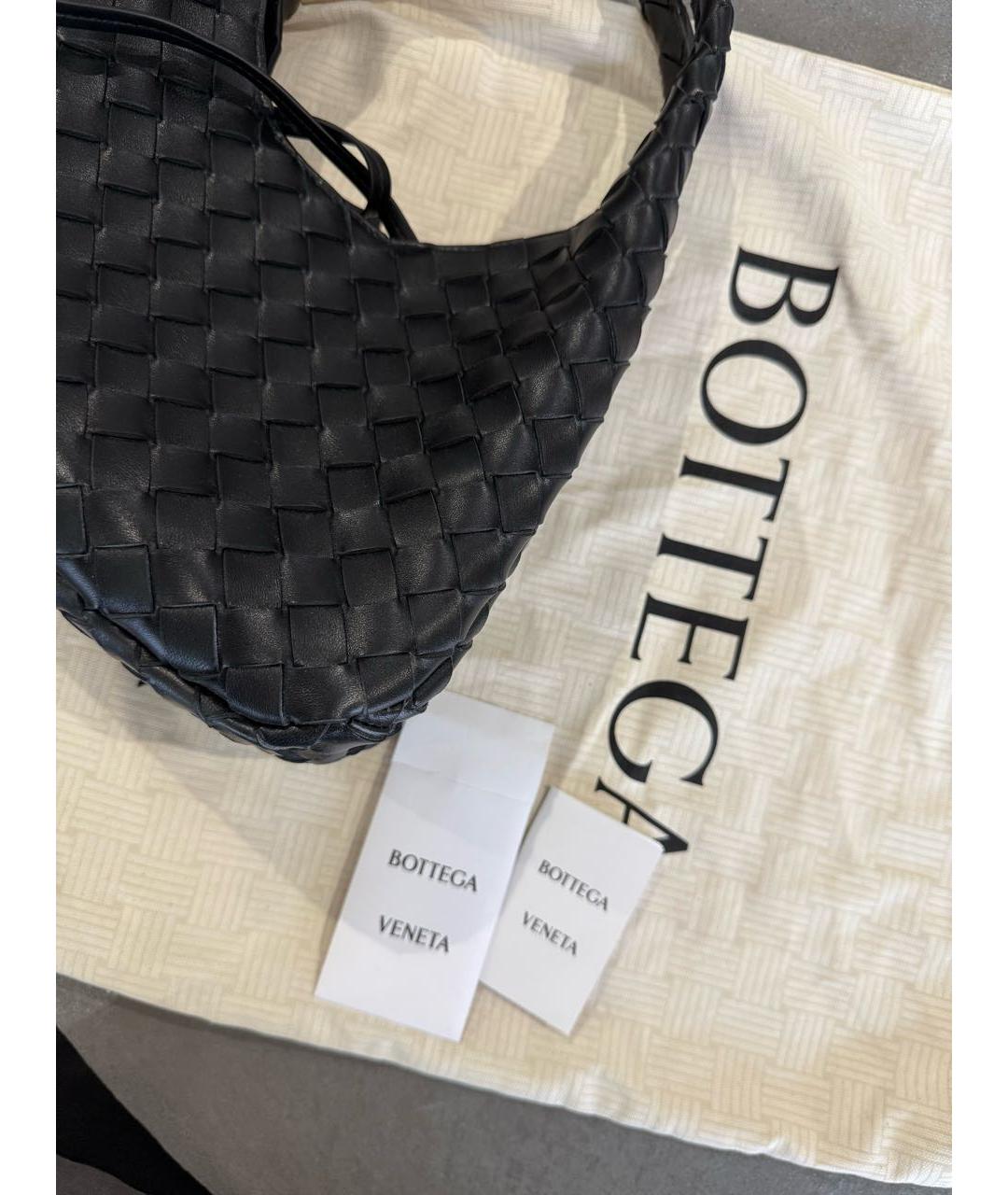 BOTTEGA VENETA Черная кожаная сумка с короткими ручками, фото 7