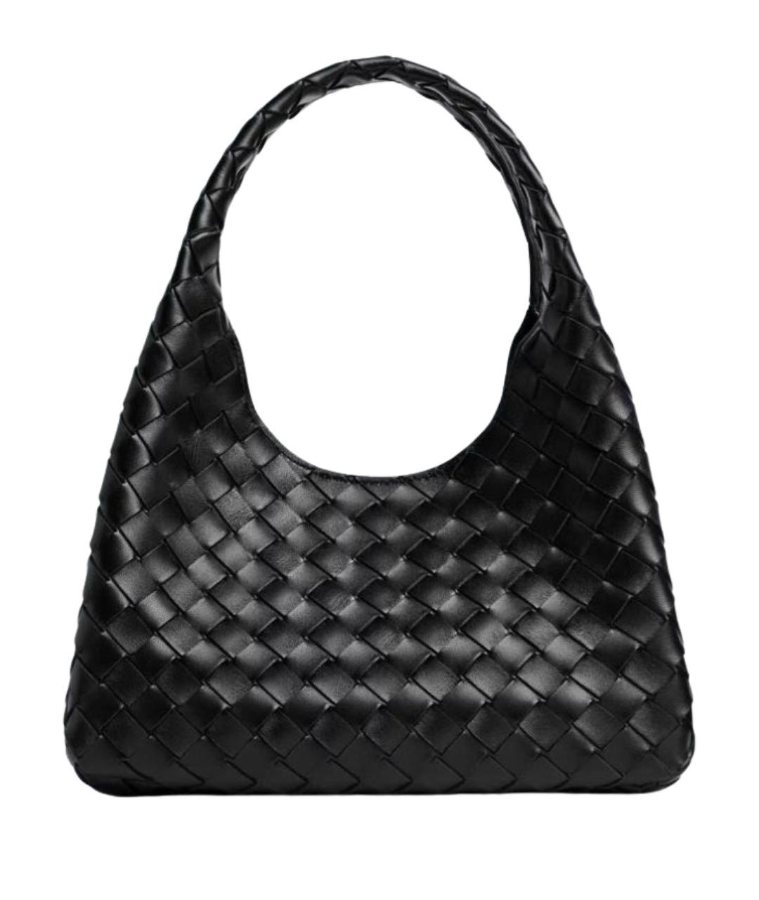 BOTTEGA VENETA Черная кожаная сумка с короткими ручками, фото 1
