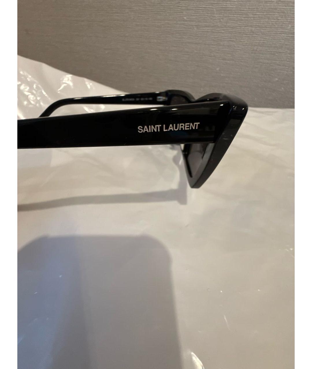 SAINT LAURENT Черные пластиковые солнцезащитные очки, фото 3