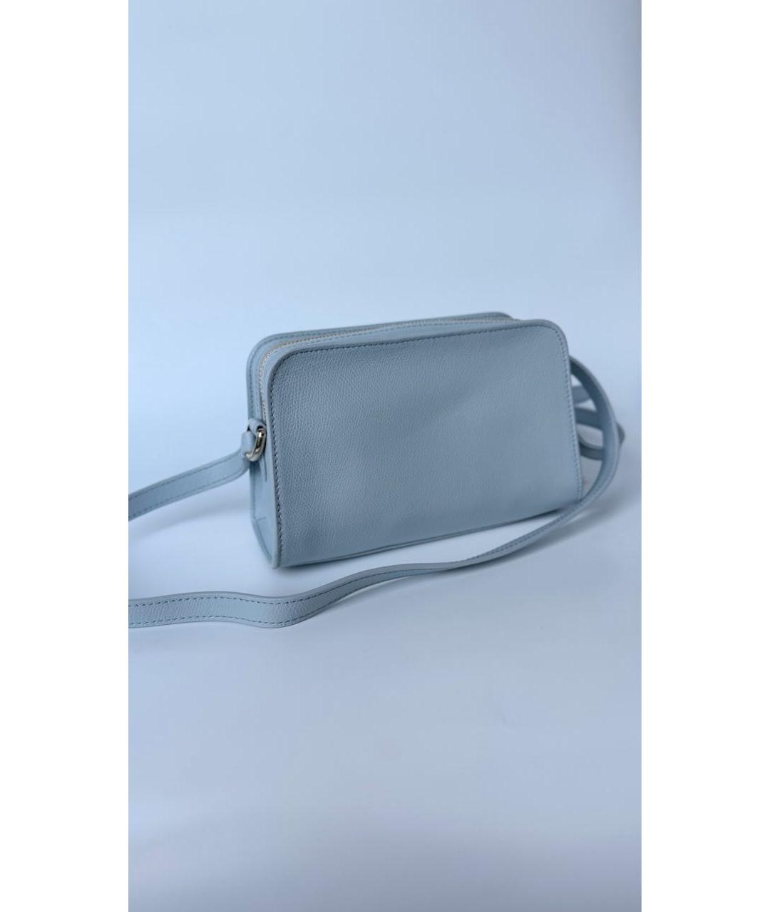 FURLA Голубая сумка через плечо из лакированной кожи, фото 3