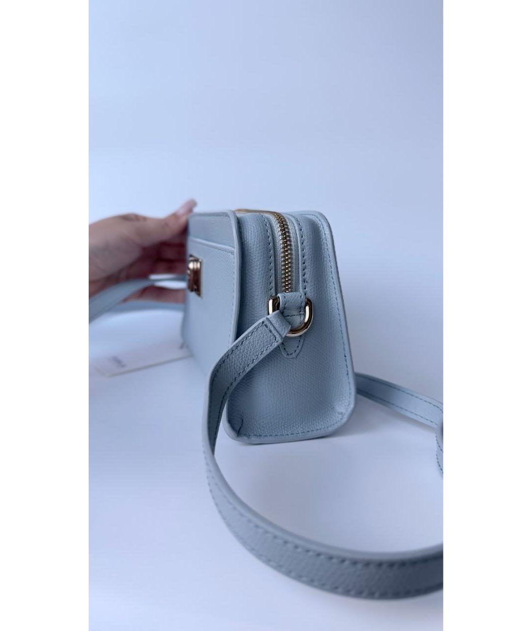 FURLA Голубая сумка через плечо из лакированной кожи, фото 2