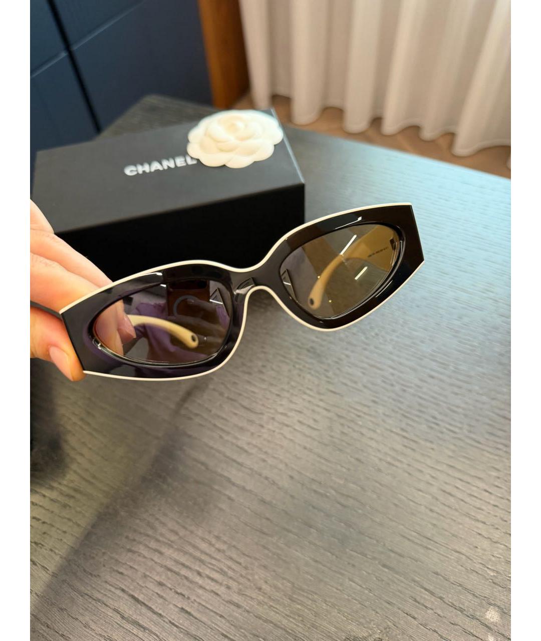 CHANEL Черные пластиковые солнцезащитные очки, фото 2