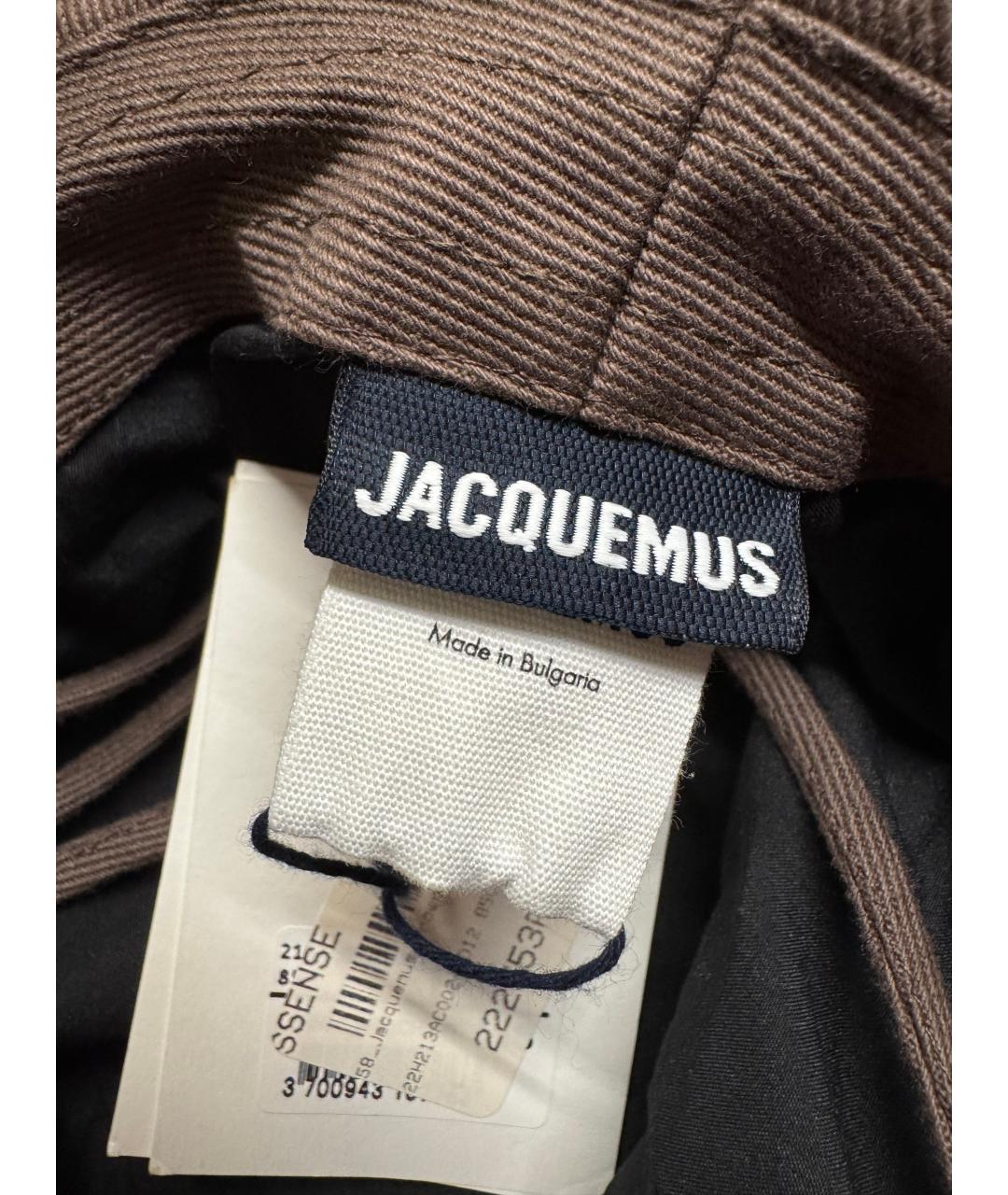 JACQUEMUS Коричневая хлопковая панама, фото 4