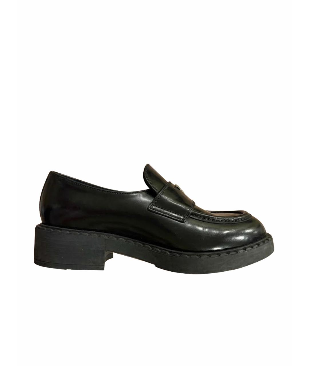 PRADA Черные кожаные лоферы, фото 1