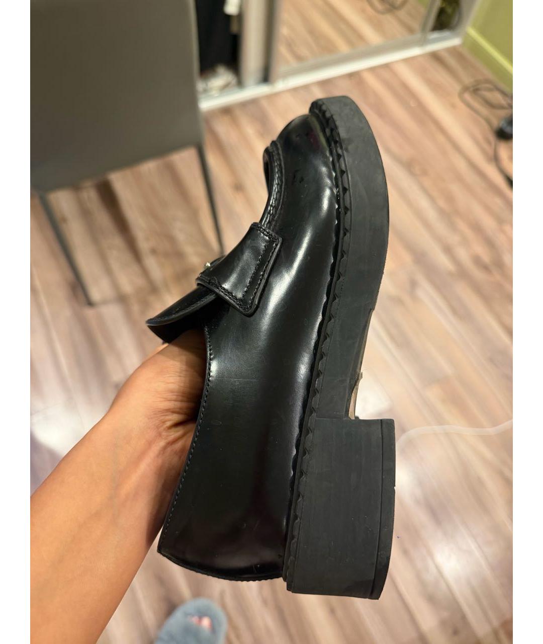 PRADA Черные кожаные лоферы, фото 4