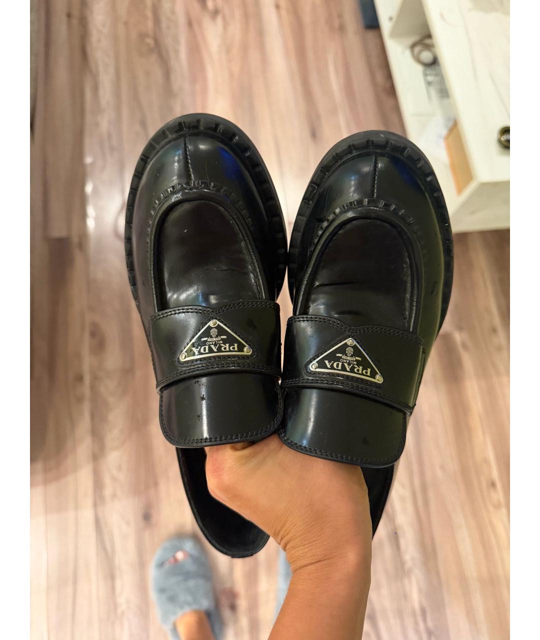 PRADA Черные кожаные лоферы, фото 3