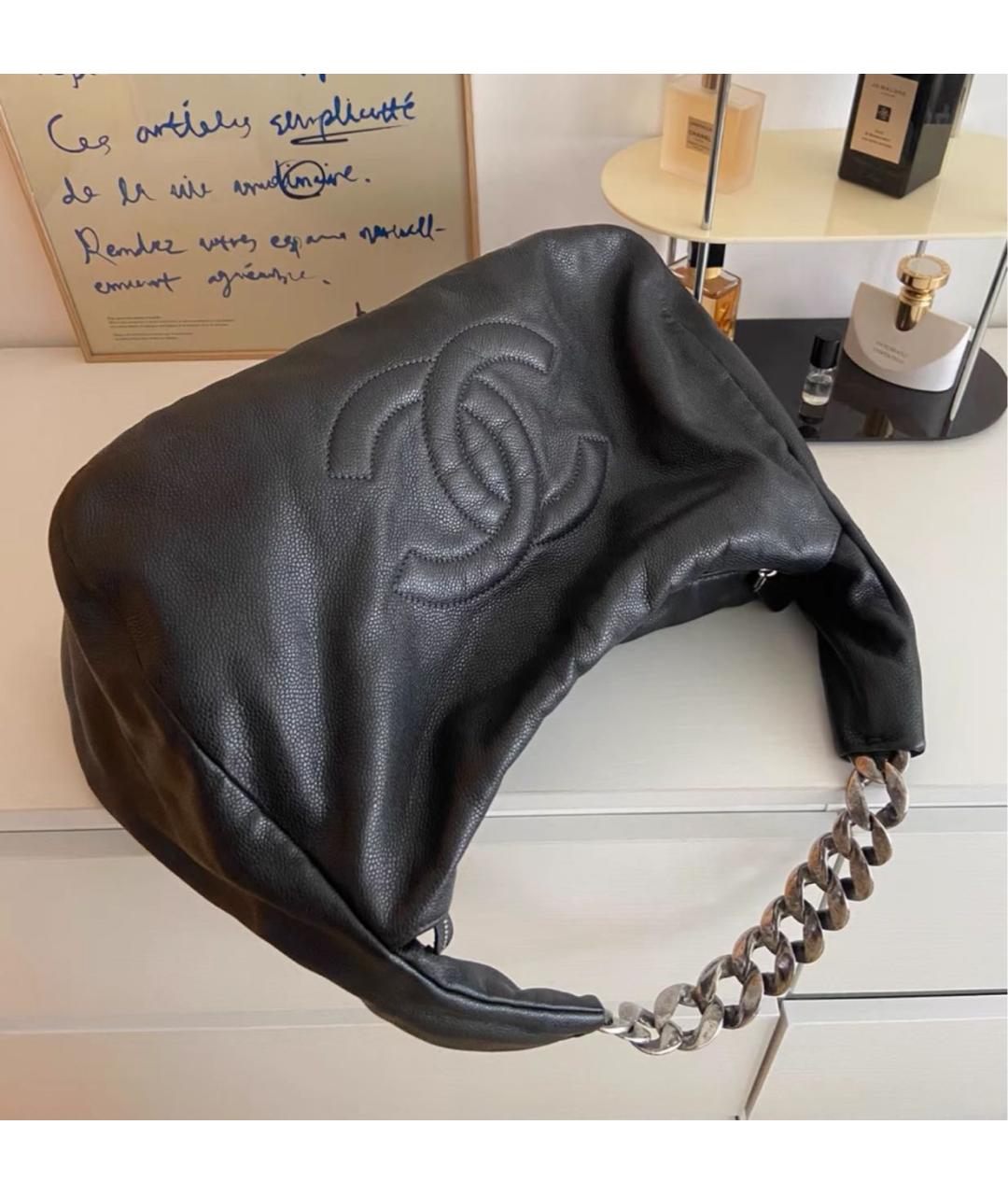 CHANEL Черная кожаная сумка тоут, фото 2