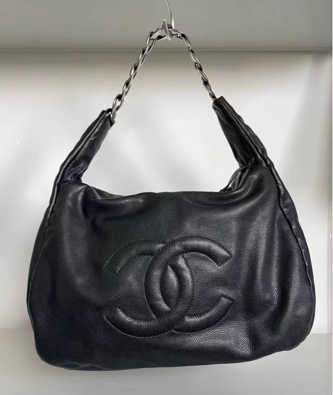 CHANEL Черная кожаная сумка тоут, фото 5