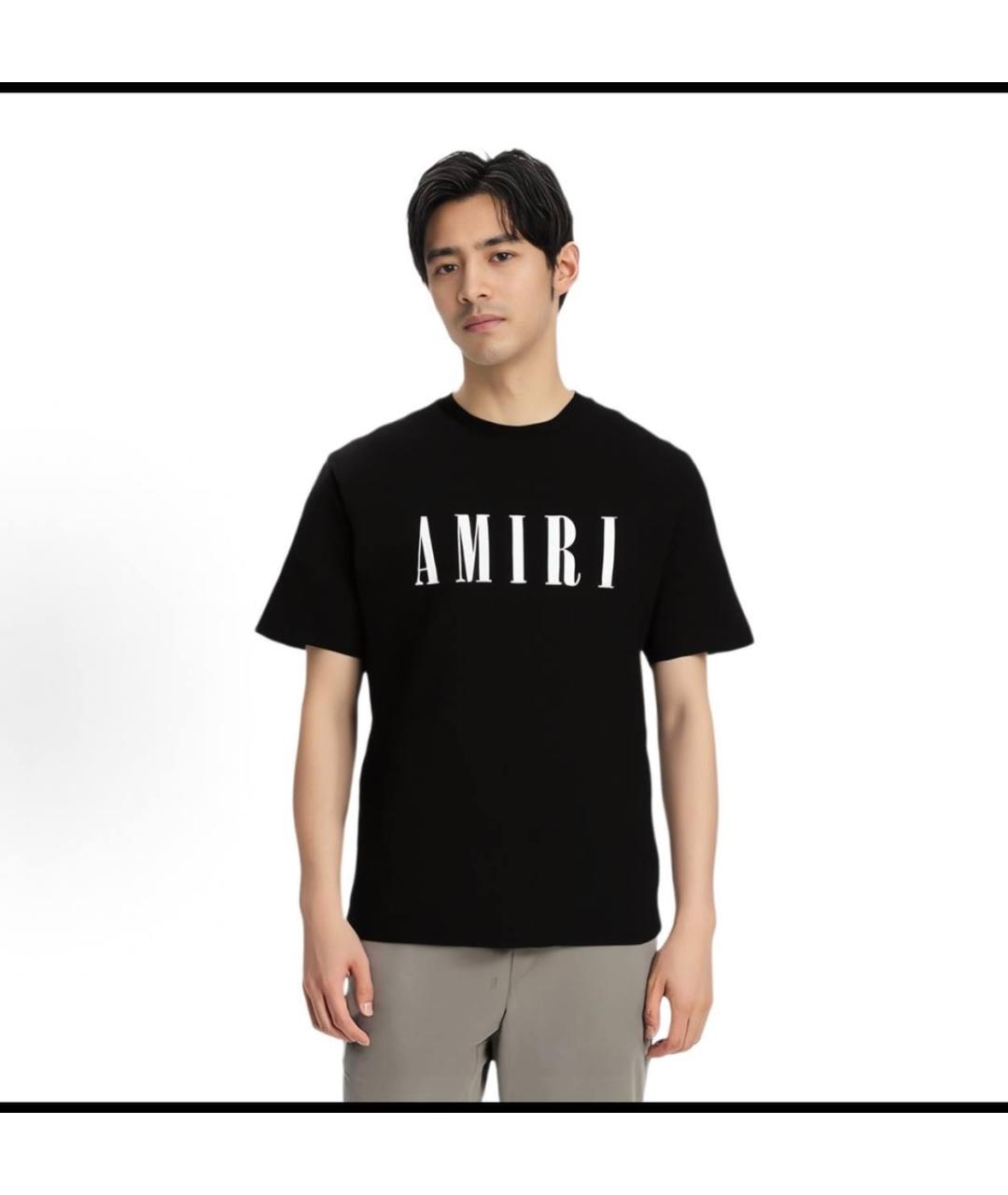 AMIRI Черная хлопковая футболка, фото 2