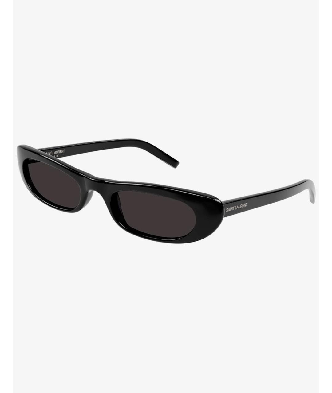 SAINT LAURENT Черные пластиковые солнцезащитные очки, фото 6