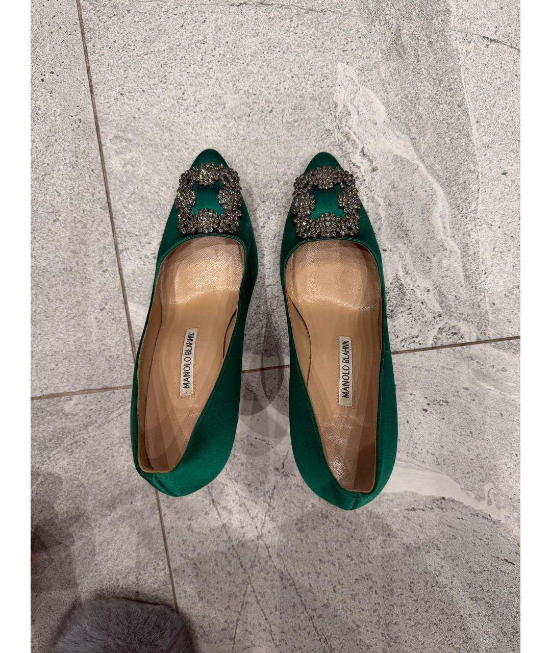 MANOLO BLAHNIK Бирюзовые текстильные туфли, фото 3