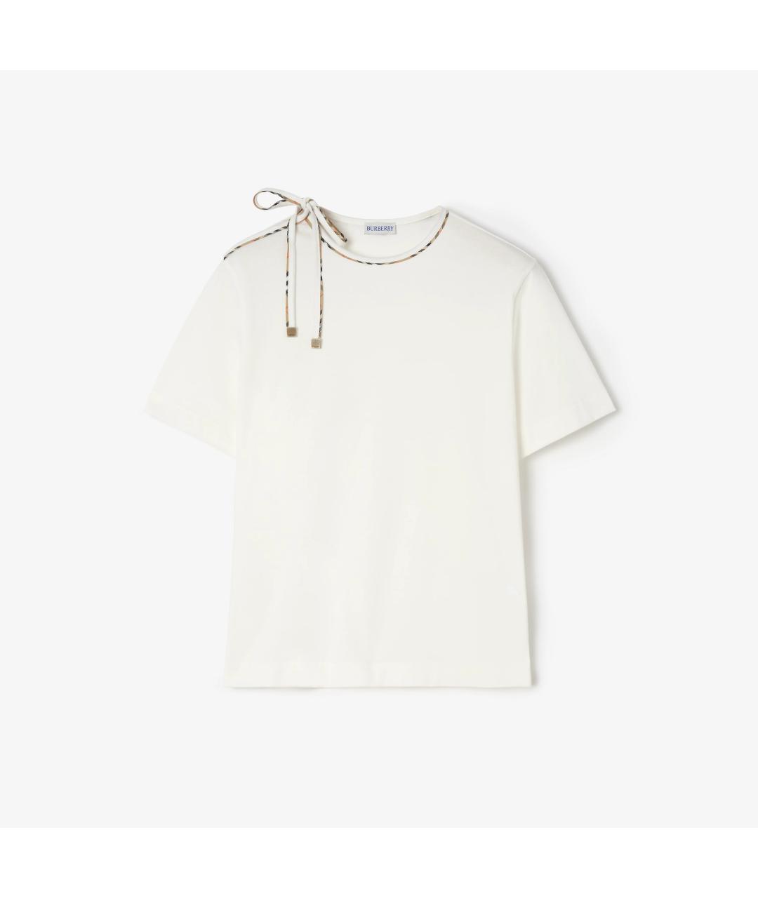 BURBERRY Белая хлопковая футболка, фото 1