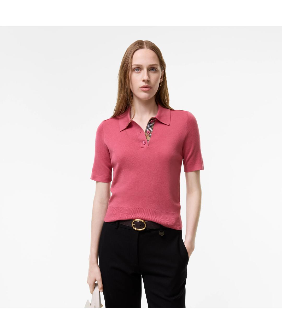 BURBERRY Розовая шерстяная футболка, фото 2
