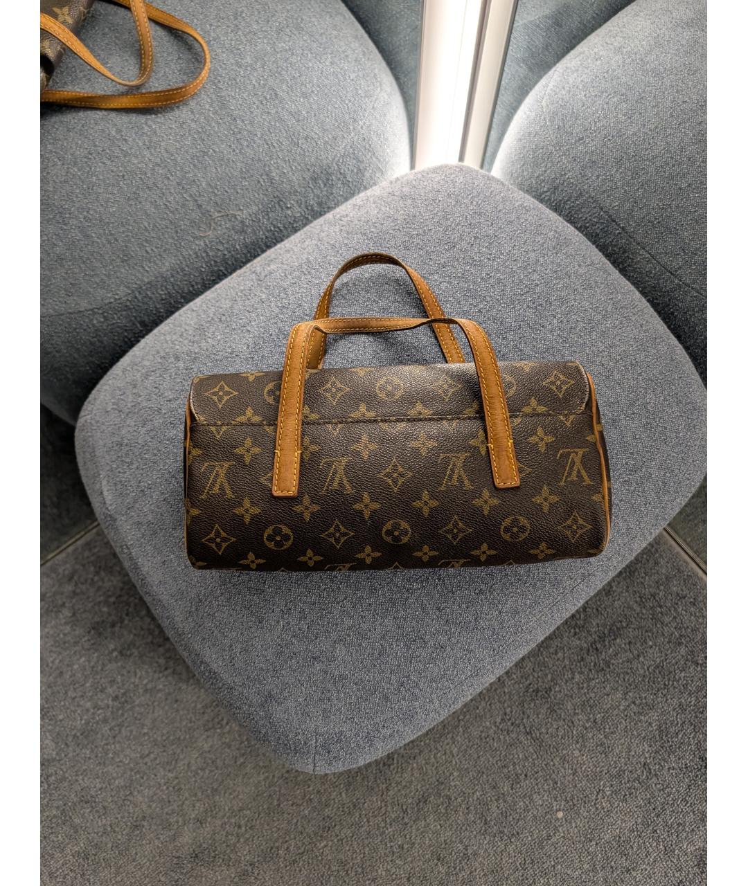 LOUIS VUITTON Коричневая кожаная сумка с короткими ручками, фото 2