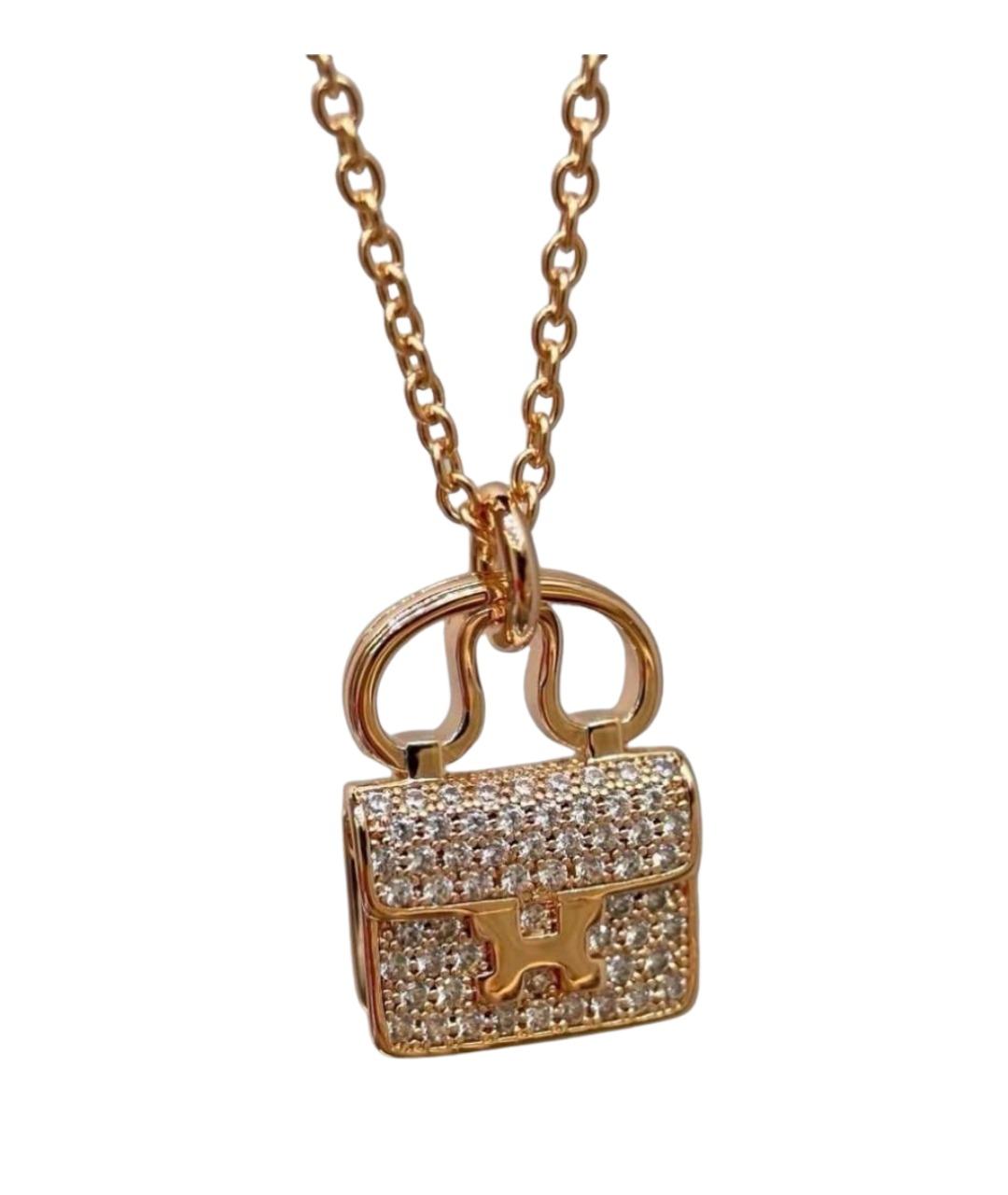 HERMES Розовое колье из розового золота, фото 1