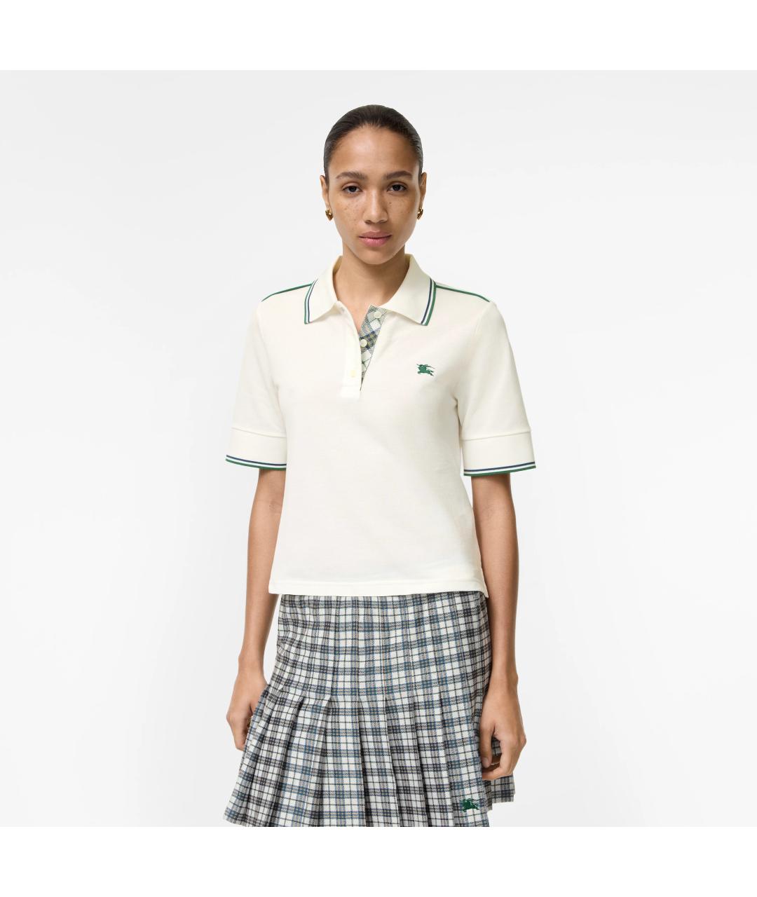 BURBERRY Белая хлопковая футболка, фото 1