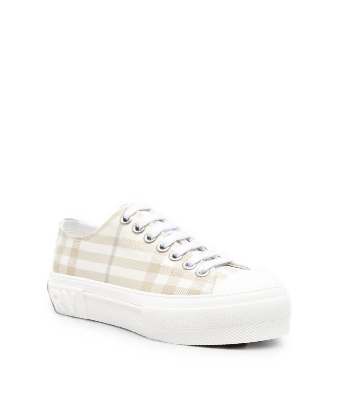 BURBERRY Белые текстильные кеды, фото 2