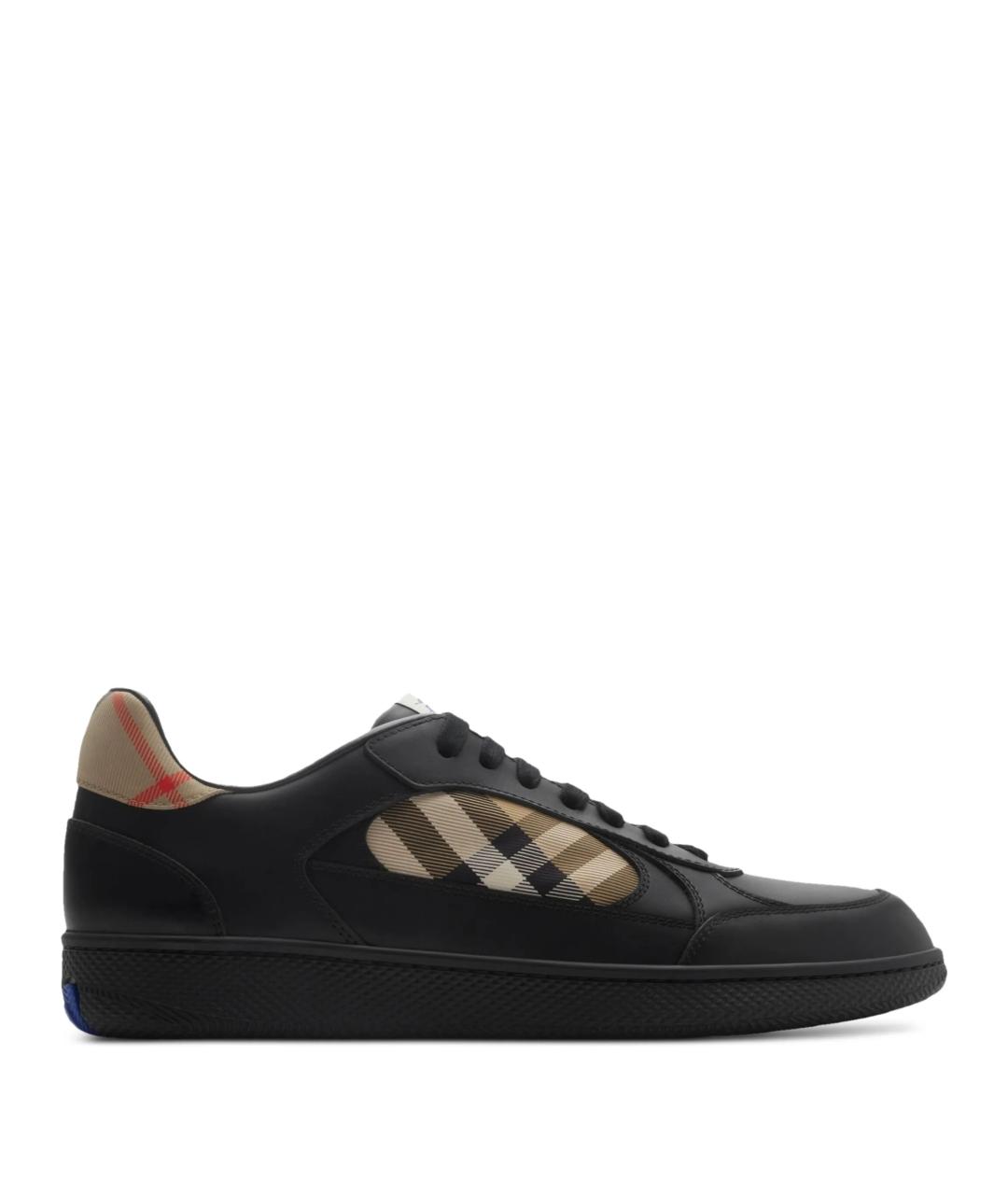 BURBERRY Черные кожаные низкие кроссовки / кеды, фото 1