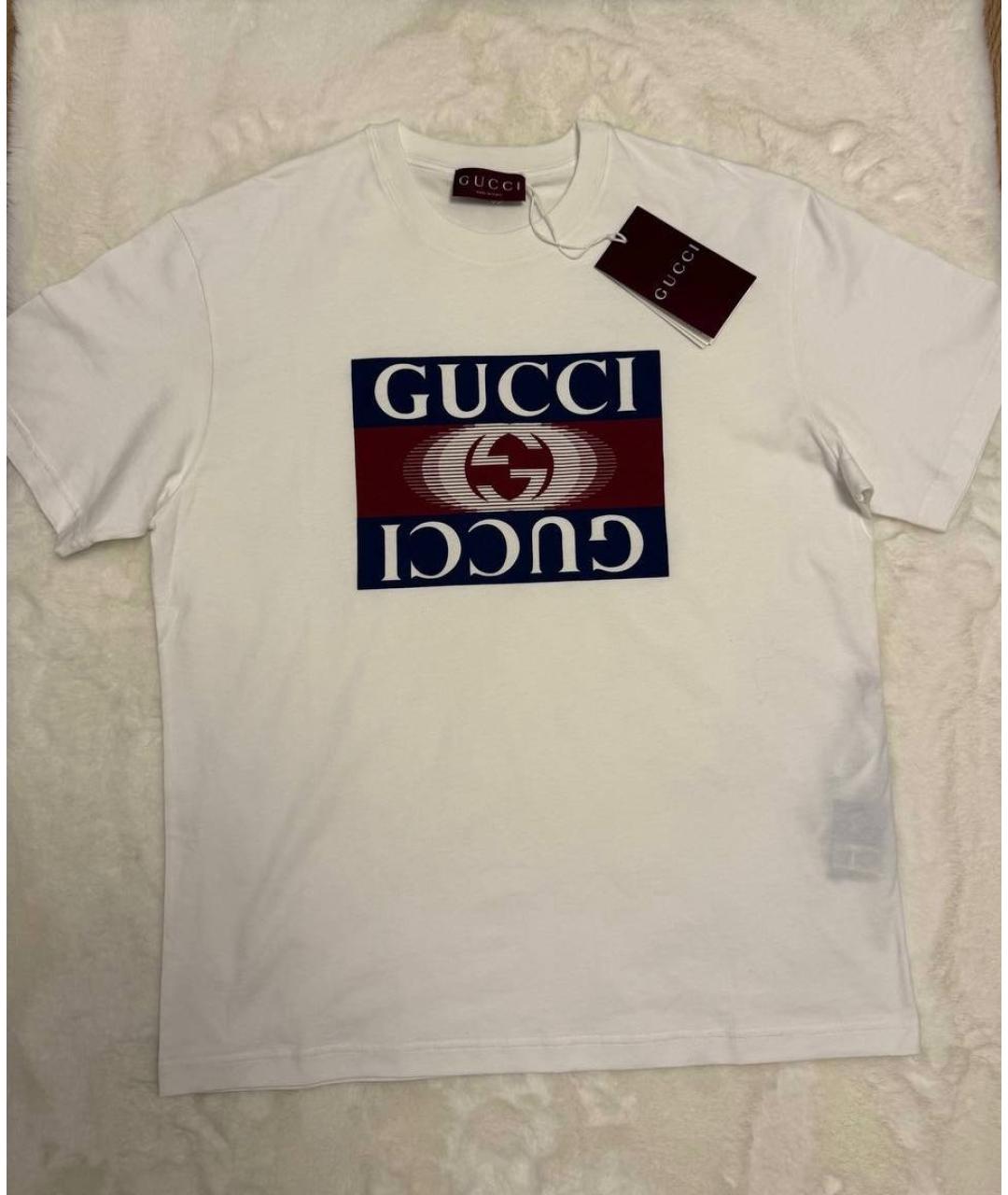 GUCCI Белая хлопковая футболка, фото 2