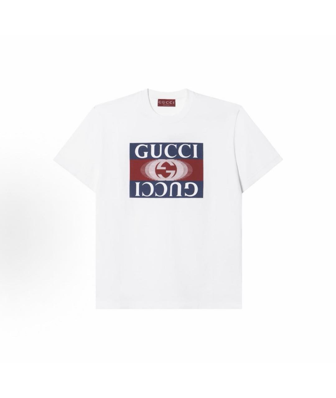 GUCCI Белая хлопковая футболка, фото 1
