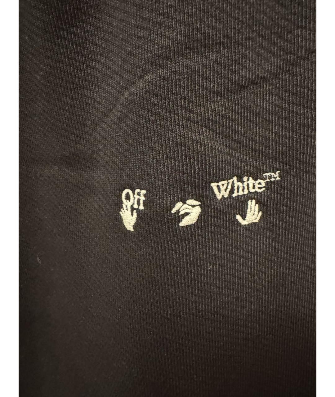 OFF-WHITE Черные хлопковые повседневные брюки, фото 8